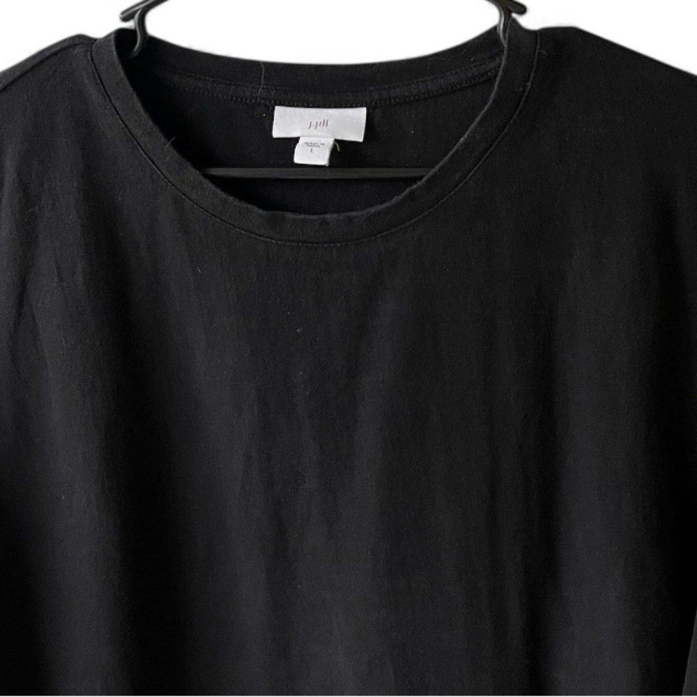 J.Jill Black Eyelet Hem Knit Top | Size L |‎ 100% Cotton - Picture 3 of 7